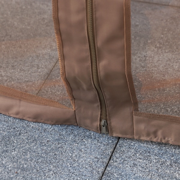 Outsunny 10x13 Hardtop Gazebo, Permanent Metal Roof Gazebo Canopy Arc with Aluminum Frame