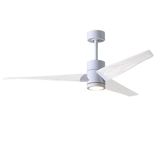 Matthews Fan Super Janet 52-inch Gloss White Ceiling Fan with LED Light Kit
