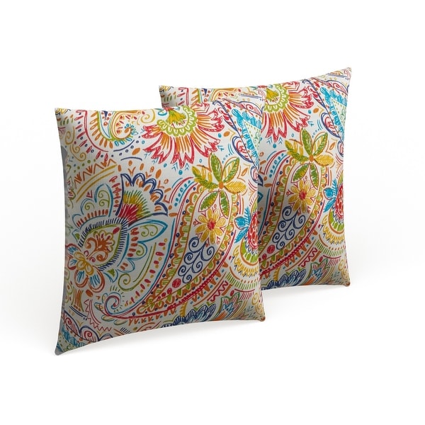 Christiansen Paisley Outdoor Throw Pillow (Set of 2) by Havenside Home - 17w x 17l