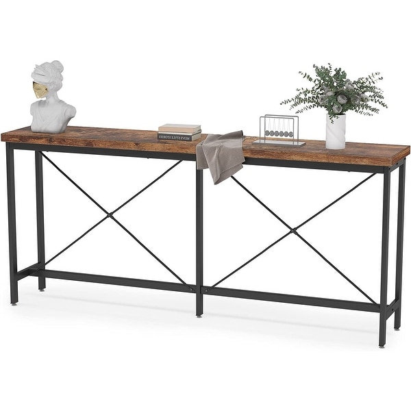 Narrow Entryway Table,Long Console Table,70.9 Inches Narrow Sofa Table，Rustic Wood Hallway Table for Entryway