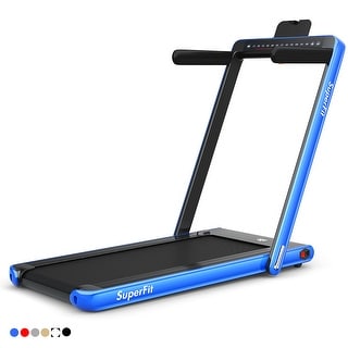 Gymax 2 in 1 Folding Treadmill 2.25HP Running Machine w/ Dual Display - 49'' x 27'' x 42''
