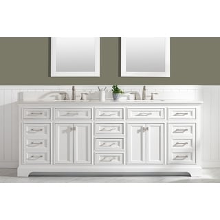 Milano 84" Double Vanity in White