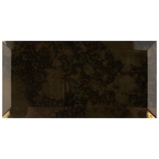 Merola Tile Lustre Beveled Antique Gold 3 in. x 6 in. Glass Wall Tile