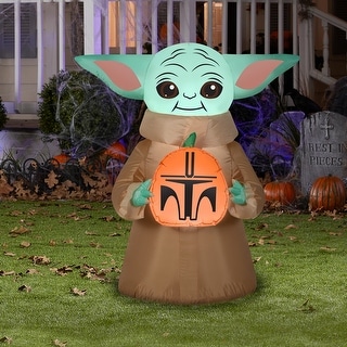 Gemmy Airblown The Child w/Pumpkin Star Wars, 3.5 ft Tall, Multicolored