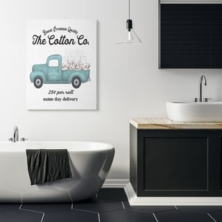 Stupell Toilet Paper Cotton Co Delivery Truck Bathroom Word Design Canvas Wall Art, Proudly Made in USA