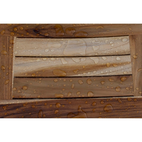 18" EcoDecors EarthyTeak Satori Solid Teak Shower & Bathroom Seat- EarthyTeak Finish