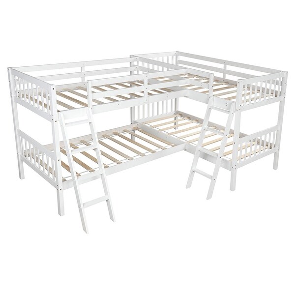 L-Shaped Bunk Bed Platform Bed Twin Size