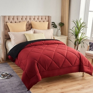 Ultra Soft Premium Down Alternative Reversible Comforter Twin Burgandy