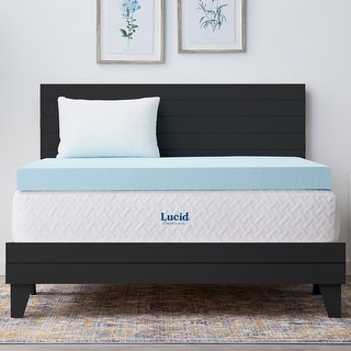 Lucid Comfort Collection 4 Inch Gel and Aloe Memory Foam Topper