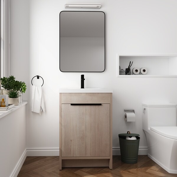 Beingnext 24"/30"/36" Bathroom Vanity with Sink, Freestanding Bathroom Vanity with Soft Close Door and Adjustable Shelf