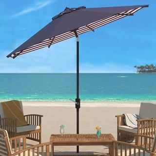 SAFAVIEH Outdoor Living Athens 11-foot Round Crank Umbrella.
