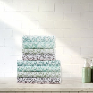 Jessica Simpson Aziza Collection Patterned Bath Towels, Set of 4 - 28" x 52"