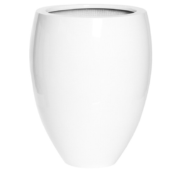 Pottery Pots Bond Small Fiberstone Indoor Outdoor Modern Round Tall Planter, 17.7 Inch Tall