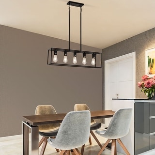 Farmhouse Kitchen Island Lighting 5-Light Linear Chandelier - 31.5*8.26*9.05inch