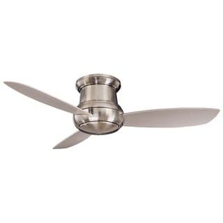 Concept Ii Wet 52" 52" Led Flush Mount Ceiling Fan In Brushed Nickel Wet Finish W/Silver Blades
