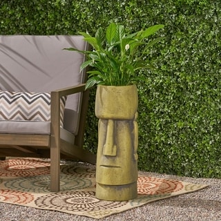 Glacier Outdoor Easter Island Tiki Urn by Christopher Knight Home