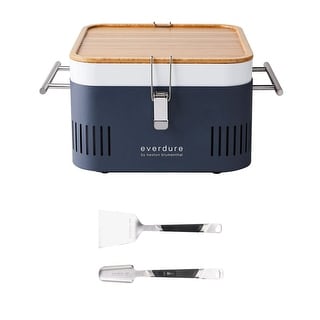 Everdure CUBE Portable Easy-to-Carry Charcoal Grill w/ Utensils