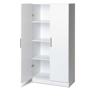White Storage Cabinet Utility Garage Home Office Kitchen Bedroom - 16 x 32 x 65 inches