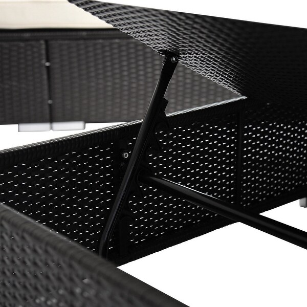 Outsunny 3-Piece Rattan Wicker Patio Chaise Lounge Set with 5 Backrest Angles, Thick Cushions, & Matching Table