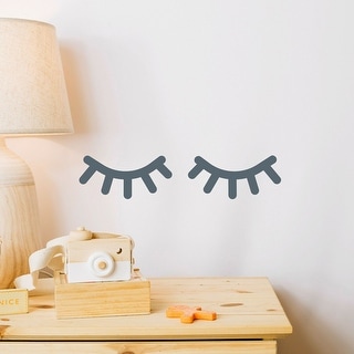 Walplus Grey Sleepy Eyes Cute Eyelashes Wall Sticker Nursery Decor