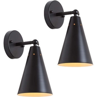 Black wall sconces set of two farmhouse swing arm wall light fixture