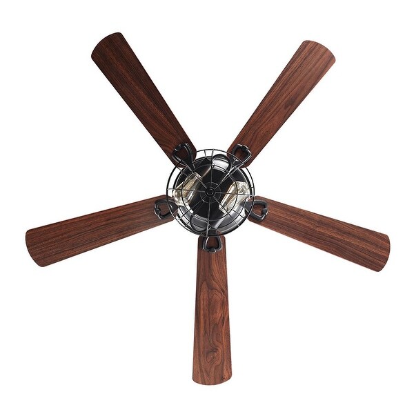48 in. Indoor Low Profile Matte Black Ceiling Fan with Light Kit - 48 in
