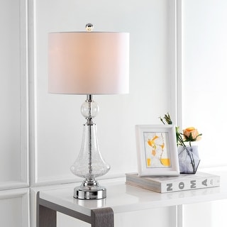 SAFAVIEH Lighting 26-inch Mercury Clear Crackle Glass Table Lamp (Set of 2) - 12"x12"x25.5"