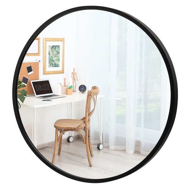 Costway 16''Round Wall Mounted Bathroom Mirror Aluminum Alloy Frame - See Details