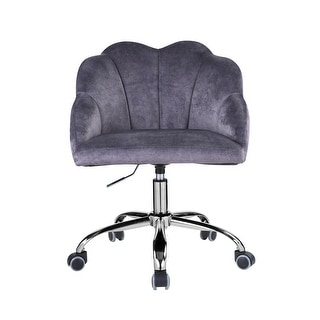 Modern Luxury Style Seashell Pattern Design Swivel & Adjustable Velvet Office Chair with Metal Legs