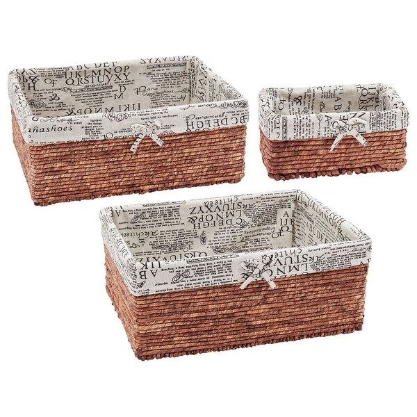 Juvale Wicker Basket - 5 Pack Storage Baskets for Shelves with Woven Liner
