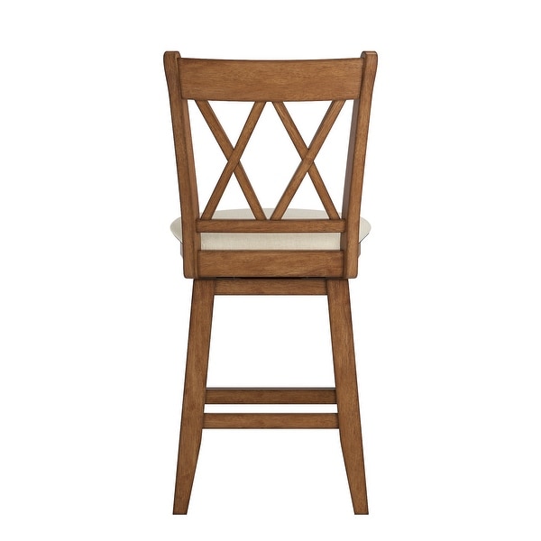 Eleanor Double X Back Wood Swivel Bar Stool by iNSPIRE Q Classic