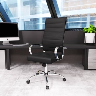 LeisureMod Benmar High-Back Adjustable Leather Office Chair
