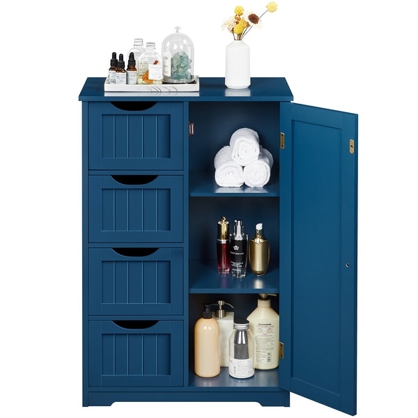 Yaheetech 4-Tier Wooden Bathroom Floor Cabinet for Bathroom Kitchen - N/A