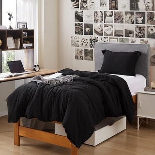 Natural Loft Oversized Comforter Set - Black