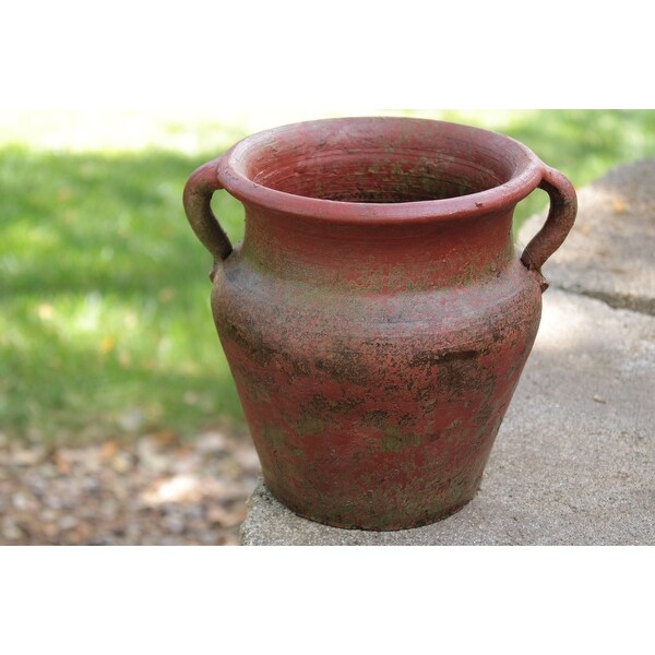 Red Earthen Ware Terracotta Vessel/Planter with Handles - 7.5"x7"