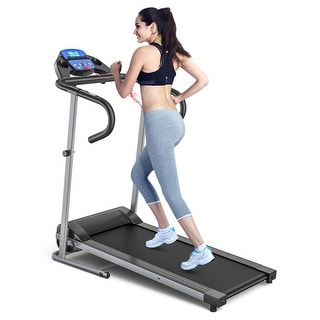 Goplus 1100W Folding Treadmill Electric Support Motorized Power