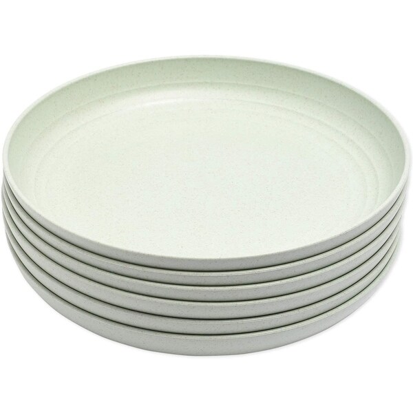 Wheat Straw Plates, Unbreakable Plate (Green, 9 in, 6 Pack)