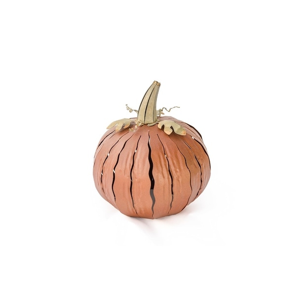 Desert Steel Orange Squatty Pumpkin Luminary