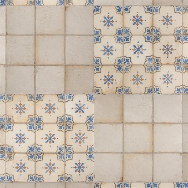 Merola Tile Mirambel Azul Encaustic 13" x 13" Ceramic Floor and Wall Tile