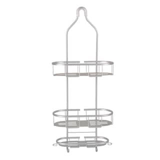 Utopia Alley Aluminum Rustproof Shower Caddy, 3 Shelf, Satin Chrome & Matte Black