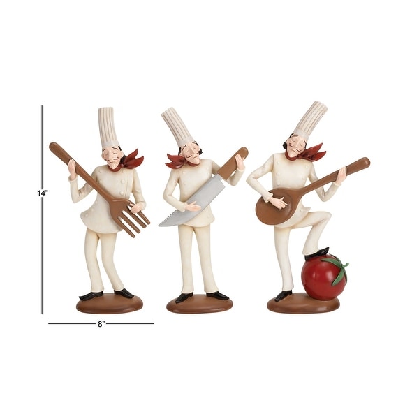 Polystone Assorted Chef Figurines (Set of 3)