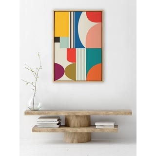 Kate and Laurel Sylvie MCM Pattern Framed Canvas by Rachel Lee