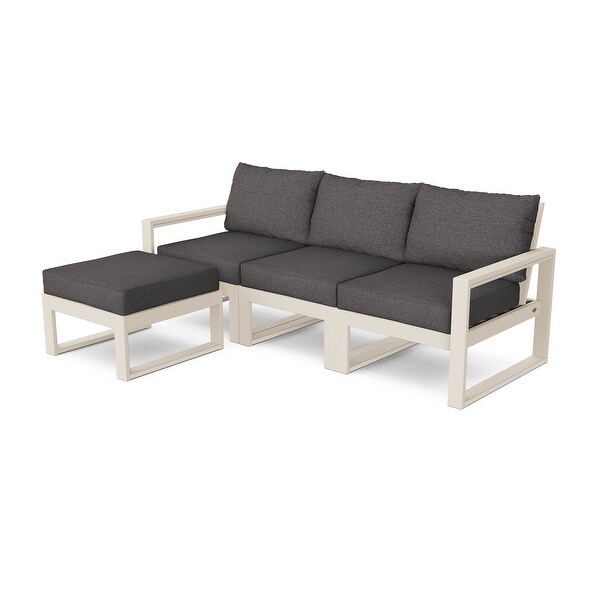 POLYWOOD EDGE 4-Piece Modular Deep Seating Set with Ottoman