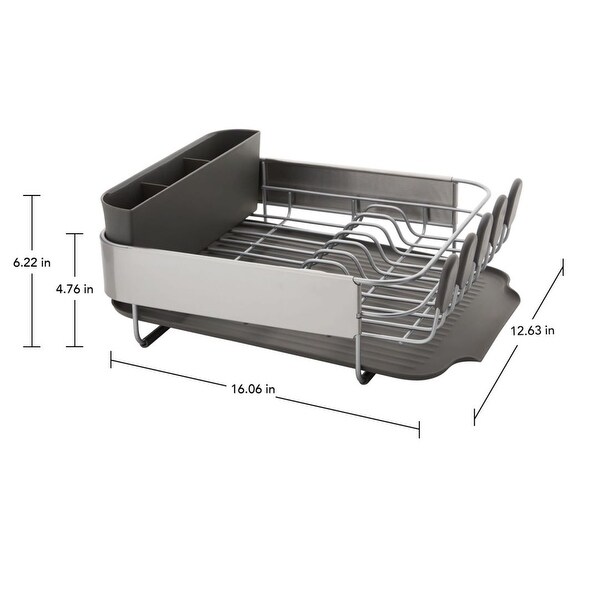 Stainless Steel Wrap Compact Dish Rack in Satin Gray