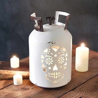 Propane Tank Sugar Skull Luminary - 9'' dia. x 14 ''H