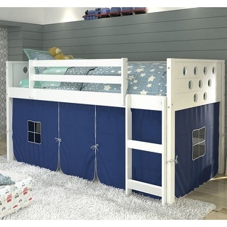 Donco Kids' Twin Circles Low Tent White Loft Bed