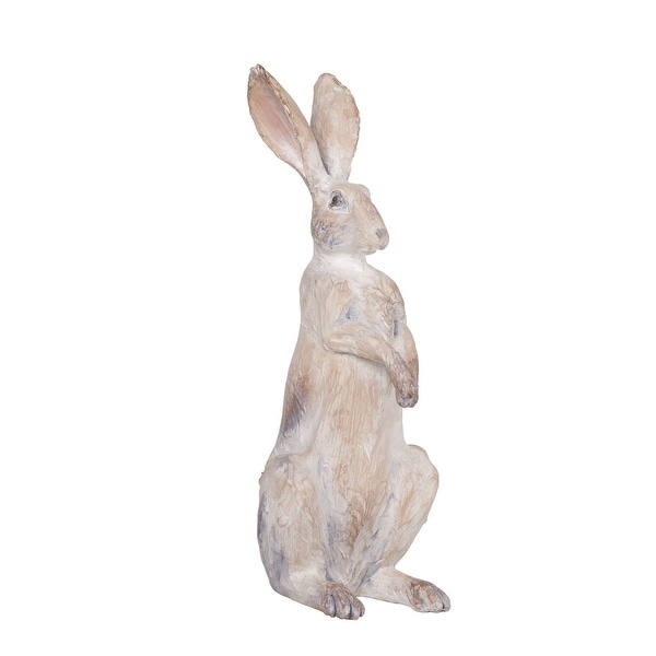 Transpac Resin 13" White Easter Dimensional Shaded Bunny Decor - N/A