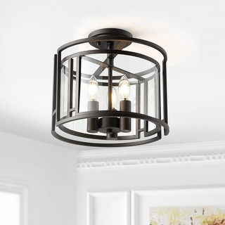 SAFAVIEH Lighting Yarlin 3-light LED Flush Mount - 13" W x 13" L x 11.75" H