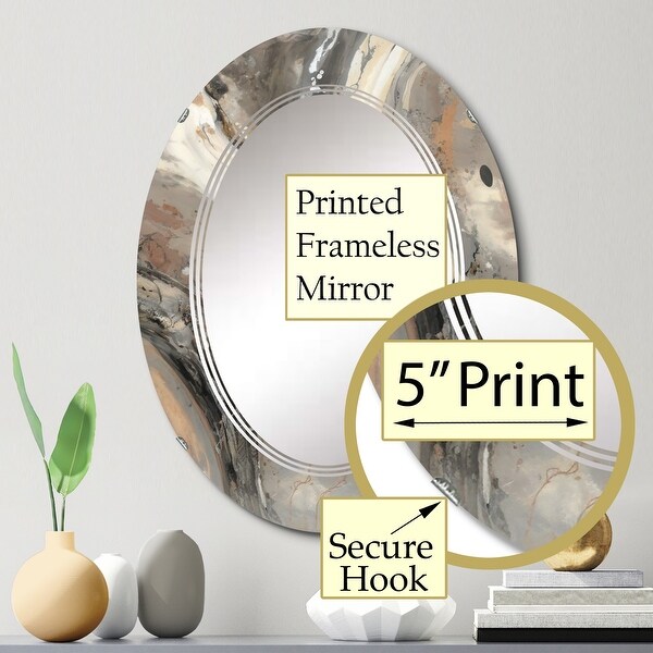 Designart 'Morning Effervescence I' Printed Abstract Painting Wall Mirror