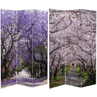 Handmade 6' Double Sided Lavender Road Canvas Room Divider